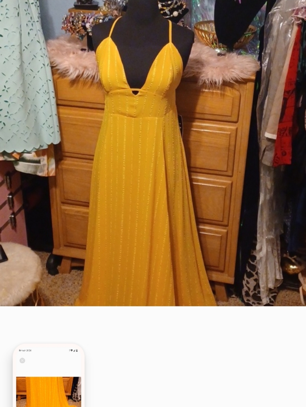 Lulu's Yellow Spaghetti Strap Dress